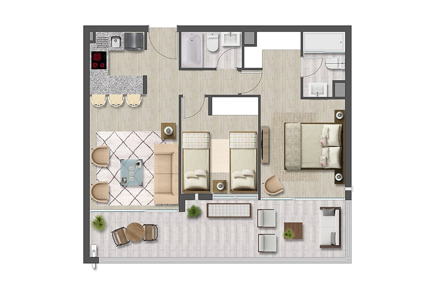 Tipo E1 - Torre B Planta A